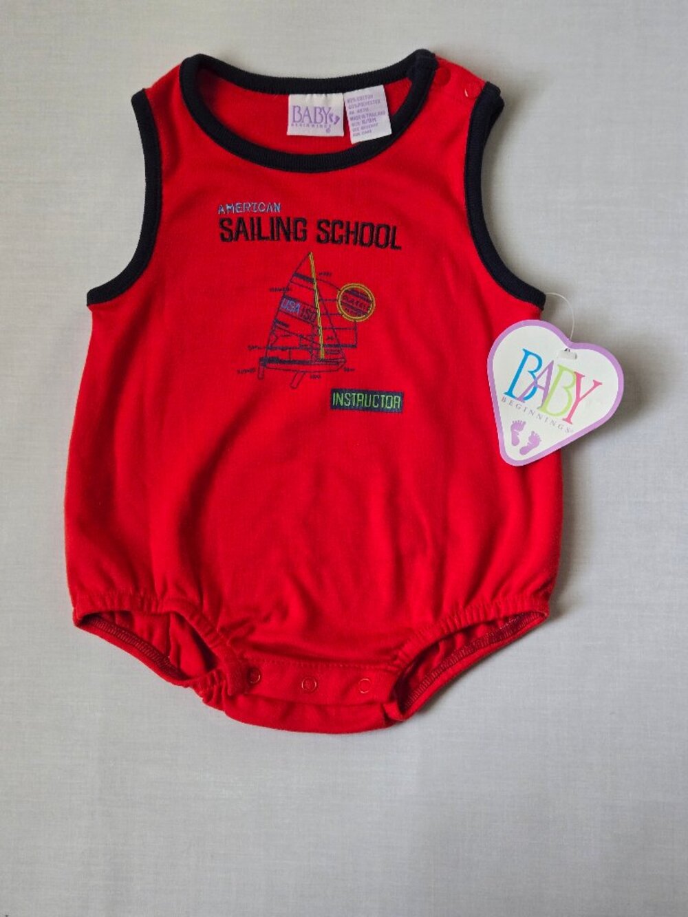 Baby Beginnings Baby Red Sailing School Bubble Romper Size Confirm NWT